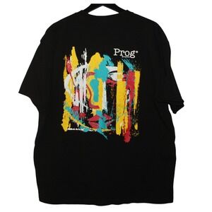 Prog Graphic T-Shirt Abstract‎ Design Short Sleeve Top Black 2XL